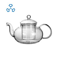 Théière en verre sûre pour la cuisinière avec infuseur bouilloire à thé et fabricant de tasses infuseur à thé amovible en vrac café