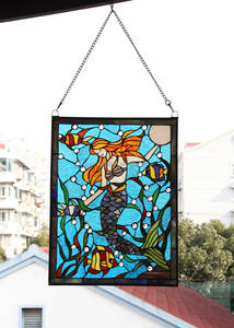 Panel de Vidrio Emplomado Personalizado con Diseño de Catedral China, para Ventana, Puerta o Pared, Estructura Sólida, Decoración Hecha a Mano - Product Image 3