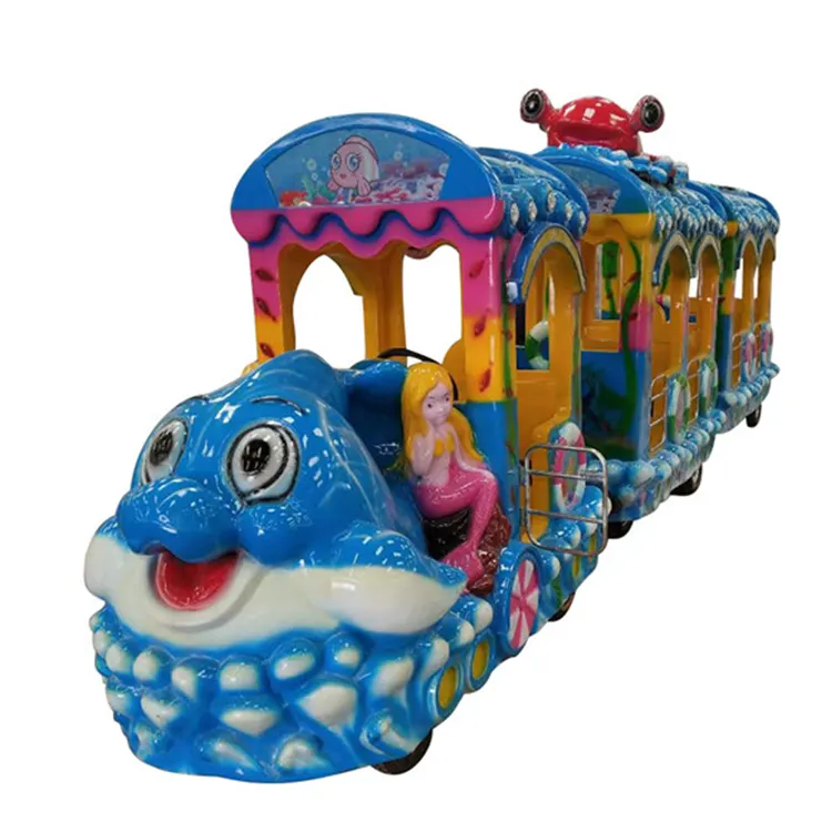 China ocean party train theme game park for kids electric trackless ocean train for sale