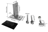 TRIPSOLAR TP-L-D Supports en L en aluminium anodisé étanches, supports en T pour système de montage de panneaux solaires sur toit en asphalte