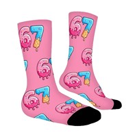 Chaussettes personnalisées imprimées numériquement à 360 degrés, chaussettes de sport sans couture à motifs amusants, chaussettes tube sans lignes blanches, vente en gros par sublimation