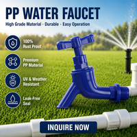 Robinet d'eau en PP bleu de Chine, Robinet de puisage en plastique anti-corrosion pour l'irrigation des jardins, l'aquaculture domestique, Vente en gros, Raccord de tuyauterie OEM