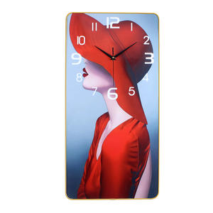 <span class=keywords><strong>Horloge</strong></span> <span class=keywords><strong>murale</strong></span> électronique silencieuse <span class=keywords><strong>rectangulaire</strong></span> <span class=keywords><strong>en</strong></span> <span class=keywords><strong>verre</strong></span> et plastique, style moderne minimaliste, luxe léger, avec peinture décorative transparente - Product Image 3