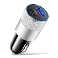Mini Chargeur de Voiture Canon 3.1A USB+PD ABS+PC Tête de 15W Sortie Port Type-C 5V/3A Emballage Boîte Vente en Gros Transfrontalière