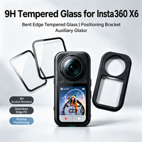Pelindung Layar Kaca Tempered 9H Anti Sidik Jari Berkualitas Tinggi HD Jernih Anti Gores untuk Aksesoris Insta360 X6