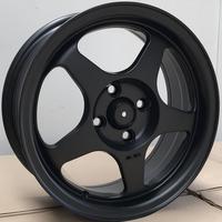 Jantes en alliage forgées noir mat à 5 branches, à déport profond, 15-18 pouces, PCD 4x100/4x108/4x114.3 pour Si Golf BRZ