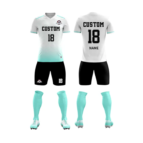 Individuelles Design Logo Fußballtrikot schnell trocknend Nationalmannschaften Fußballtrikot Jersey-Anzug-Sets für Herren