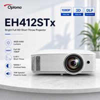 Projecteur Optoma EH412STx 4000 Lumens Full HD 1080P à courte focale pour entreprise, éducation, salle de classe, salle de réunion, projecteur USB