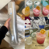 Gobelets en plastique recyclables 360ml 500ml 700ml PET jetables pour dessert thé au lait avec couvercle plat en dôme transparent givré