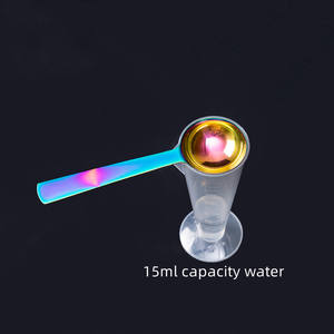 थोक कस्टमाइज्ड लोगो लंबे हैंडल धातु 304 स्टेनलेस स्टील कॉफी पाउडर चम्मच 15 मिलीलीटर मापने स्कूप - Product Image 3