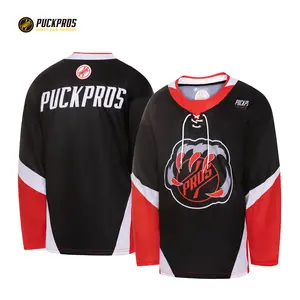 Logo personnalisé adulte maillot de hockey sur glace équipe professionnelle polyester matériel sergé avec broderie vêtements personnalisables