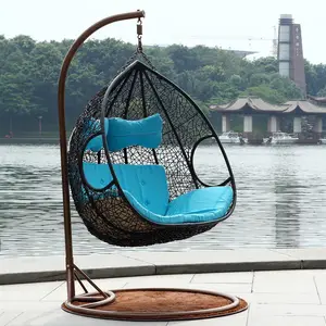 Patio extérieur osier coussins de siège touffetés chaise d'oeuf coussin de mobilier d'extérieur jardin coussins de chaise de balançoire imperméables