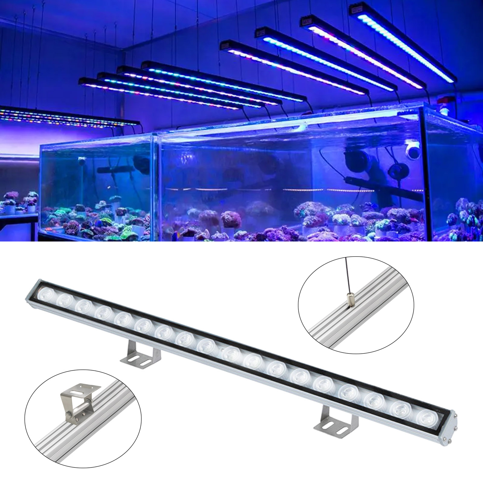 Liweida 8/10/12H timing lumières aquarium lumière led aquarium 60 90 120 150 cm barre grandir lumière gradation led aquarium lampe