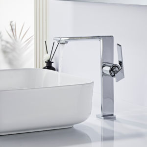 Grifo de Lavabo de Latón de Lujo Moderno y Duradero, Mezclador de Cerámica con una Sola Manija, Montado en la Cubierta, para Baño, Agua Fría/Caliente - Product Image 5