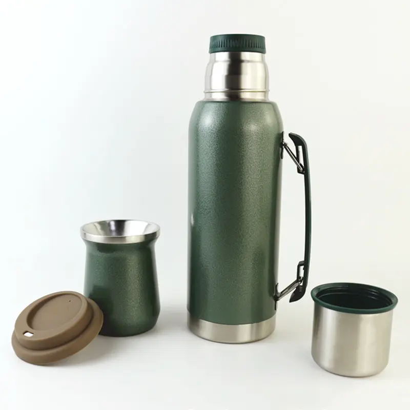 1L+280ml 2022 Stanley Double Wall Stainless Steel Thermos Flask Cup Yerba Mate travel Set for South America Brazil