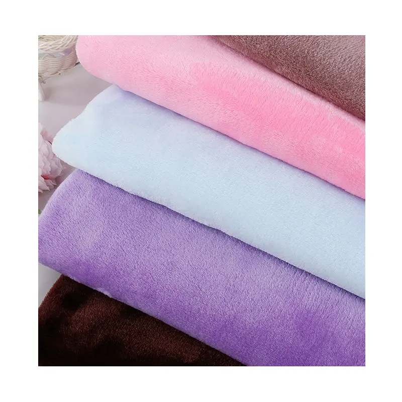Tela de moda Sólido 100% Poliéster Coral Velvet Fleece Fabric para prendas de invierno