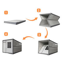 Maison préfabriquée pliable à prix abordable, petite maison à 2 étages, prête à l'emploi, mini-villa de luxe modulaire avec chambre à coucher