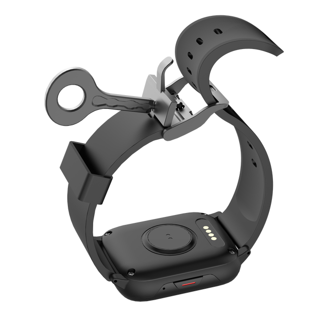 Anti-Removal Watch Strap 4G Smart Watch for Elderly GPS Location SOS Button Fall Detection Secure Watch Strap for Seniors