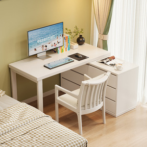 Solid Wood Corner Desk With Drawer Unit 1.8Mx0.6M Minimalist Modern Style For Bedroom <b>Study</b> Home Office Use - Product Image 4