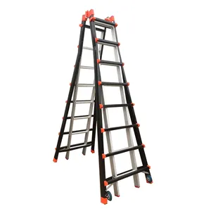4x8 Multi Functional High Quality Folding Extension Aluminum Ladder With Wheels
