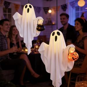 2026 New Halloween Hanging Ghost Lantern with LED <b>Lights</b>, Suitable for Patios <b>Trees</b>,Porchboards, Pumpkin Lanterns and Candy Jars - Product Image 3