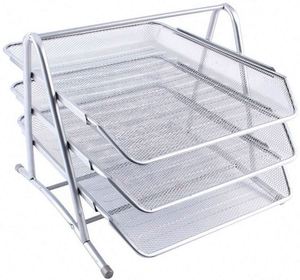 Office Supplies 3 Tier Tray Metal Mesh Document Rack <b>File</b> Holder Letter Tray - Product Image 3