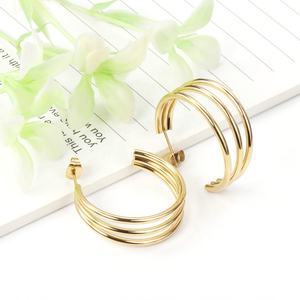 Pendientes de Oro de 14K de Diseño Simple, Pendientes de Acero Inoxidable para Mujeres/Niñas, Joyería - Product Image 1