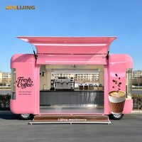 Remorque alimentaire rose personnalisée JINLIJING entièrement équipée, cuisine mobile commerciale, camion de vente de pizzas, café et glaces à vendre