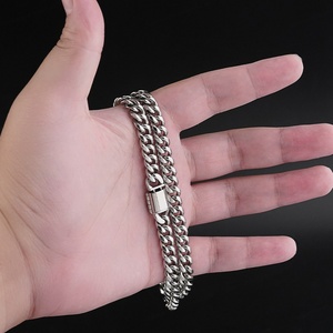 สร้อยคอคิวบา สแตนเลสสตีล สำหรับผู้หญิง แบบสายเคเบิล พร้อมตัวล็อคแบบปรับได้ เครื่องประดับฮิปฮอป สร้อยคอแบบ Cuban Link สำหรับฉัน - Product Image 4