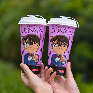 हॉट सेलिंग कॉनन कार्टून फिल्म आंतरिक कप अनुकूलन डिस्पोजेबल पीप बोबा दूध चाय कप लोगो के साथ प्लास्टिक कप - Product Image 4