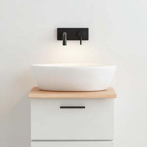 Mueble de Baño Moderno con Encimera de Madera Maciza de 15.7x23.6x0.8 Pulgadas, Acabado Tratado, Cajones, Lavabo de Cerámica - Product Image 2