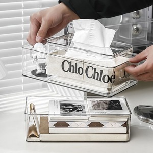 Acrylic Desktop Storage <b>Box</b> Rectangular Transparent With Drawers 1L Capacity For <b>Makeup</b> Organizers On Table - Product Image 1