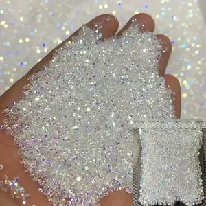 1 sachet d'environ 1400 mini strass pour ongles, micro cristaux de sable de 1,2 mm, perles de sucre irisées AB, breloques pour ongles - Product Image 1