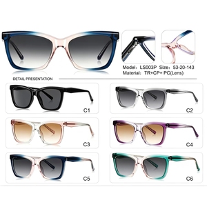 Occhiali da Sole Quadrati Donna Nuova Moda 2026 Montatura <span class=keywords><strong>TR</strong></span>+CP Protezione Gradiente Lenti Multicolore Ingrosso - Product Image 1