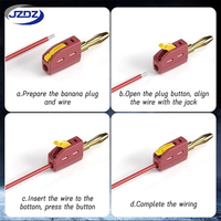 JZDZ Prise banane en cuivre 4 mm, haute intensité, connexion rapide, boîtier en nylon plaqué or, 10 pièces, contact en laiton, 32A, cinq couleurs
