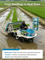 Transplanteuse de riz à 6 rangs haute performance de type autoporté