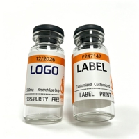 Autocollants personnalisés pour flacons de peptides en vinyle HD pour bouteilles de 3 ml, 5 ml, 10 ml, étiquettes pour compléments beauté et fitness