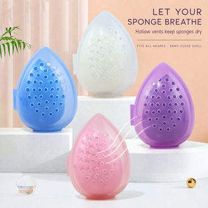 <span class=keywords><strong>Éponge</strong></span> de <span class=keywords><strong>maquillage</strong></span> en forme de goutte d'eau sans latex avec boîte ventilée, s'agrandit à l'humidité, pour fond de teint et anticernes - Product Image 1