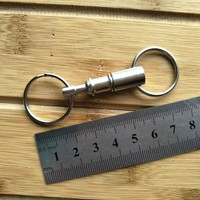 Porte-clés double tête détachable en acier inoxydable avec anneau de dégagement rapide et fonction de séparation