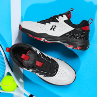 Chaussures de badminton pour hommes, baskets en cuir microfibre, amortissement des chocs, semelle extérieure en caoutchouc antidérapante, respirantes et souples