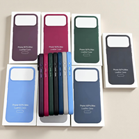 Étui de téléphone magnétique en cuir avec bouton caméra IA pour iPhone 18 Pro 18 Pro Max, recharge sans fil originale, coque givrée avec boîte