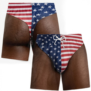 Shorts de Baño para Hombre con Estampado 3D de la Bandera Americana, Tejido de Poliéster, para Playa y Verano - Product Image 4