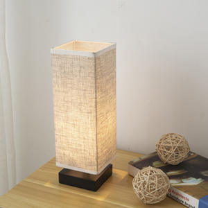 Lampe de table créative de style zen japonais et chinois, abat-jour en tissu, design carré, interrupteur à bouton, tension universelle pour salon - Product Image 3