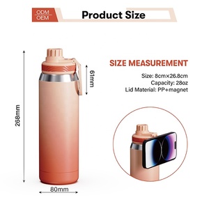 Geïsoleerde magnetische roestvrijstalen milieuvriendelijke waterfles met grote capaciteit, MagSafe-compatibele telefoonhouder, houdt koud 6-12 uur - Product Image 2