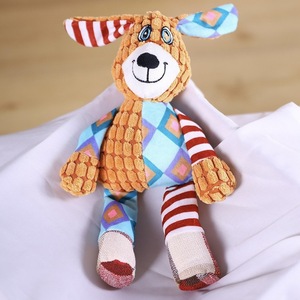 Jouet sonore pour <span class=keywords><strong>chien</strong></span>, durable, résistant aux morsures, en peluche, design patchwork, en forme de chiot, pour mâcher et nettoyer les dents, soulagement du stress, sonore, pour animaux de compagnie - Product Image 3