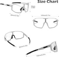 Lunettes de soleil photochromiques anti-lumière bleue pour le cyclisme, hommes et femmes, verres transparents, protection UV400 pour VTT, course à pied, golf