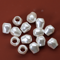 Perles imitation perle à grand trou 5,5 mm pour chaîne de téléphone, breloque de sac, nœud pour cheveux, kit de bricolage, garniture de vêtements, blanc crème, perles en vrac en stock