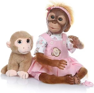 Poupée <span class=keywords><strong>singe</strong></span> réaliste <span class=keywords><strong>reborn</strong></span> avec cheveux implantés, haute simulation de couleur, poupée artistique bébé <span class=keywords><strong>singe</strong></span> pour collectionneurs, jouet fait main - Product Image 3