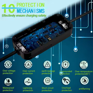 Chargeur de voitures Ev de haute qualité Type1/ 2 /Gbt/<span class=keywords><strong>Tesla</strong></span> 3.5KW 7KW 11KW 6A 32A AC EV chargeur rapide IP65 EV Station de charge Portable - Product Image 3