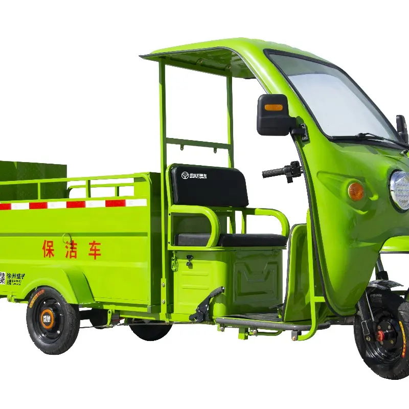 Suministro de fábrica Triciclo eléctrico de calidad de gran capacidad Coche de carga para adultos Camión de basura de 3 ruedas